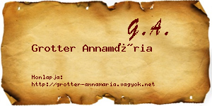 Grotter Annamária névjegykártya
